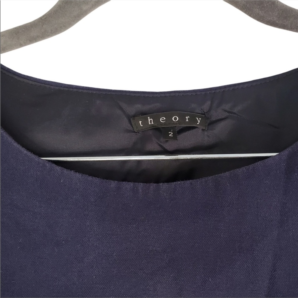 Theory | Cotton Navy Sheath Dress - Picture 7 of 12